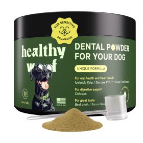 Healthy Woof Dental Powder for Dogs - Complete Oral Care Bone Broth, Dog Teeth Cleaning Powder, Tartar Remover, Fresh Breath