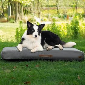 Medium Dog Outdoor Removable And Washable Inflatable Waterproof And Non-slip Dog Bed Summer Pet Travel Mat (Option: GreyL)